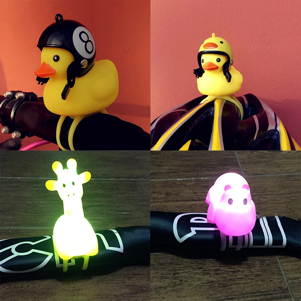 

2019 Cute Bike Horn And Bicycle Light Rubber Duck Alarm Bell Safety Bicycle Accessories