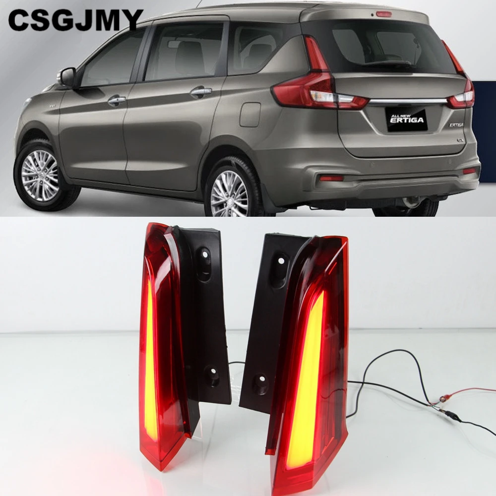 

CSGJMY 2Pcs For Suzuki Ertiga 2018 2019 LED Rear Light Additional Brake Light LED Bumper Light Rear Fog Lamp Taillight