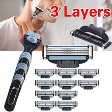 Высокое качество 2 шт./Букет невесты 6 штук в партии 10 шт 1 ручка лезвие стали углерода комбо лезвие бритвы 3 Слои бритва электрическая бритва для лица бритва электрическая бритва для Для мужчин