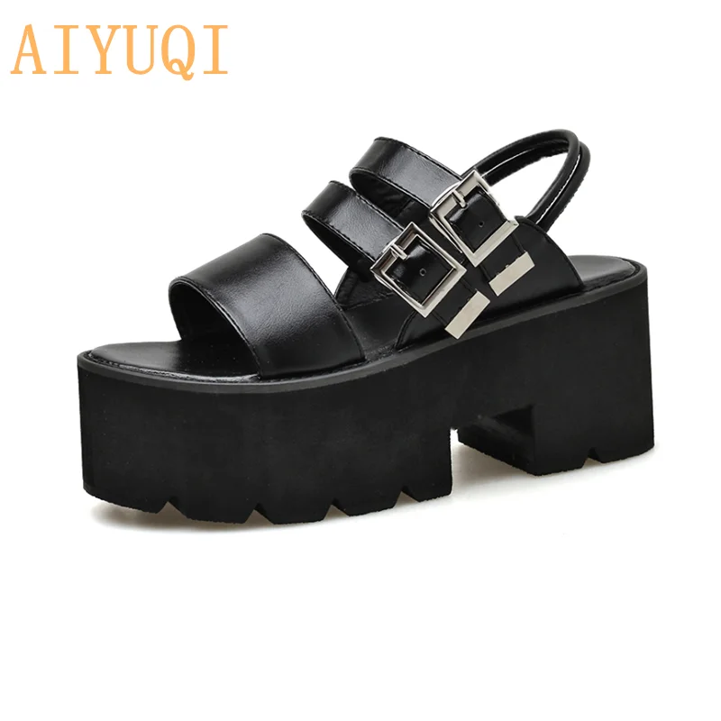 

AIYUQI Sandals Women 2020 Summer New Casual High-heel Women Sandals Muffin Shoes Waterproof Platform Open Toe Shoes Women