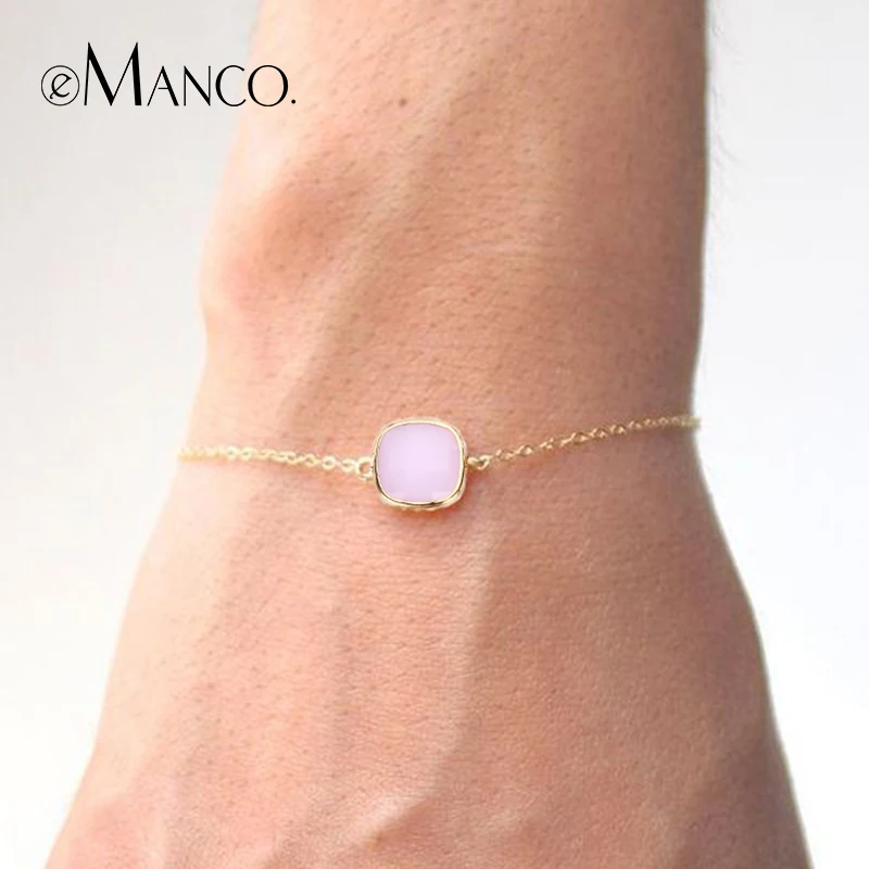 

e-Manco Crystal Bracelets for Women Two Colors Romantic Trendy Women Accessory Stone Charms Bracelet Fashion Jewelry Girl Gifts