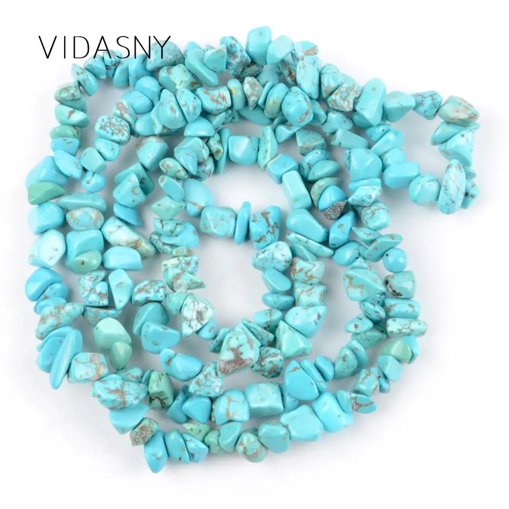 Natural Gem Irregular Green Turquoises Chip Beads For Jewelry Making 3-5-8-12mm Freeform Beads Diy Necklace Bracelet 16''