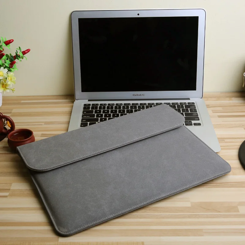 Матовая магнитная пряжка ПУ сумка для ноутбука Macbook Pro Xiaomi 13 Чехол Air 11 12 retina 2018