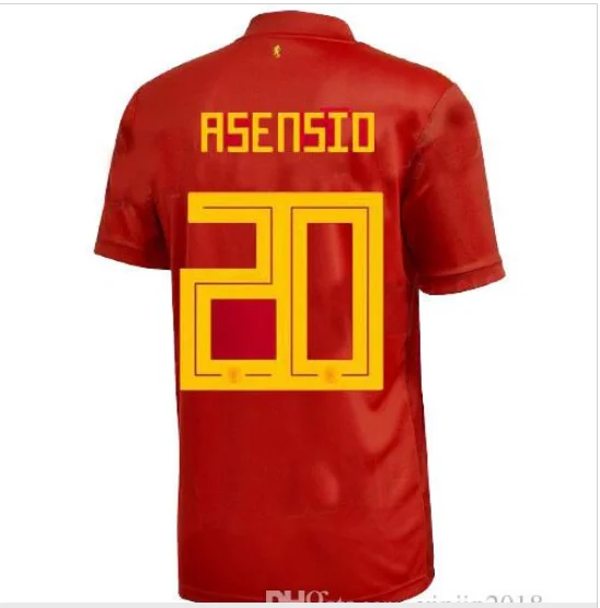 19 20 испанские футбольные майки PIQUE SERGIO A. INIESTA MORATA KOKE ramos ASENSIO SILVA ISCO новые футбольные футболки для взрослых - Цвет: shirt