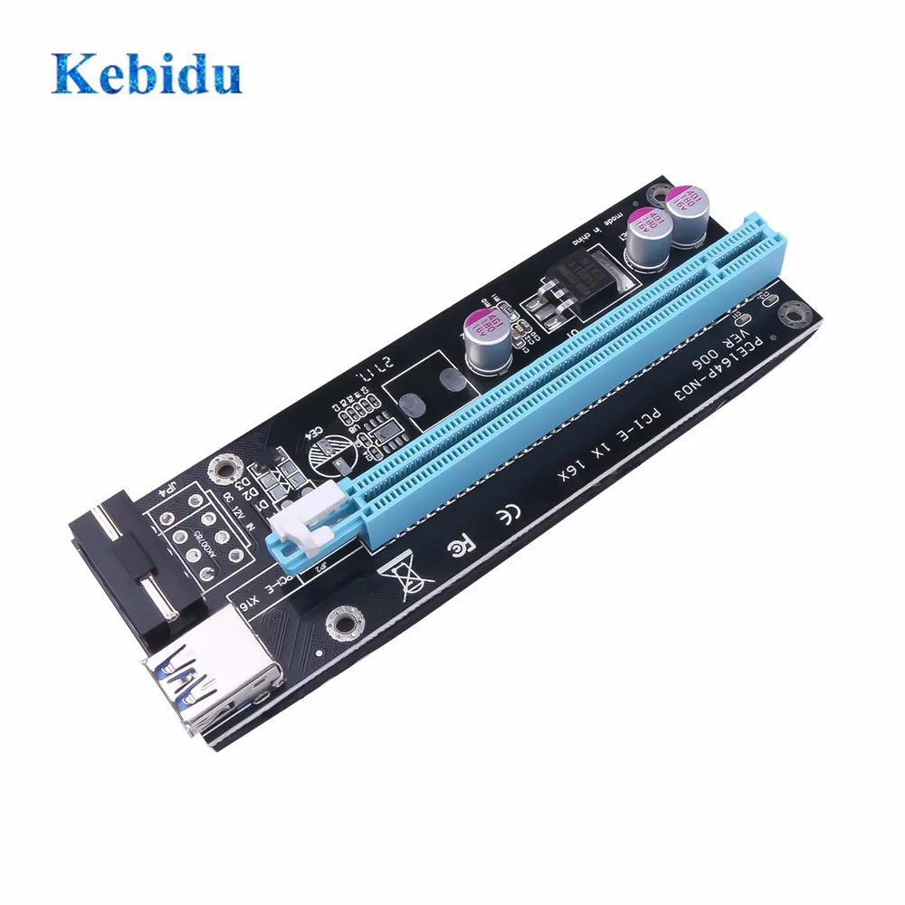 

KEBIDU USB 3.0 Cable PCI-E Riser Card PCI Express PCIE for Miner Mining 50cm 1X to 16X Adapter SATA Power Card