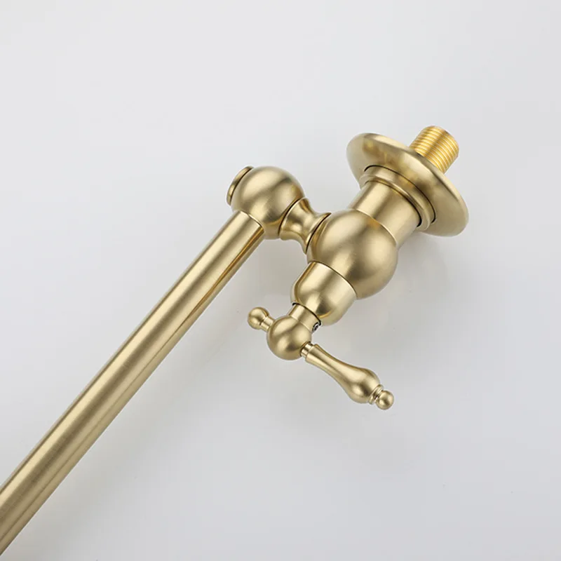 Wall Mount Solid Brass Pot Filler Tap DoubleJointed Swinging Kitchen