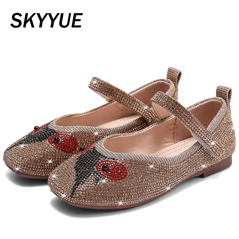 

Spring 2020 Kids Princess Shoes Children Rhinestone Flats Baby Girls Silver Brand Shoes Fashion Soft Shoes Sweet Shoes Mary Jane