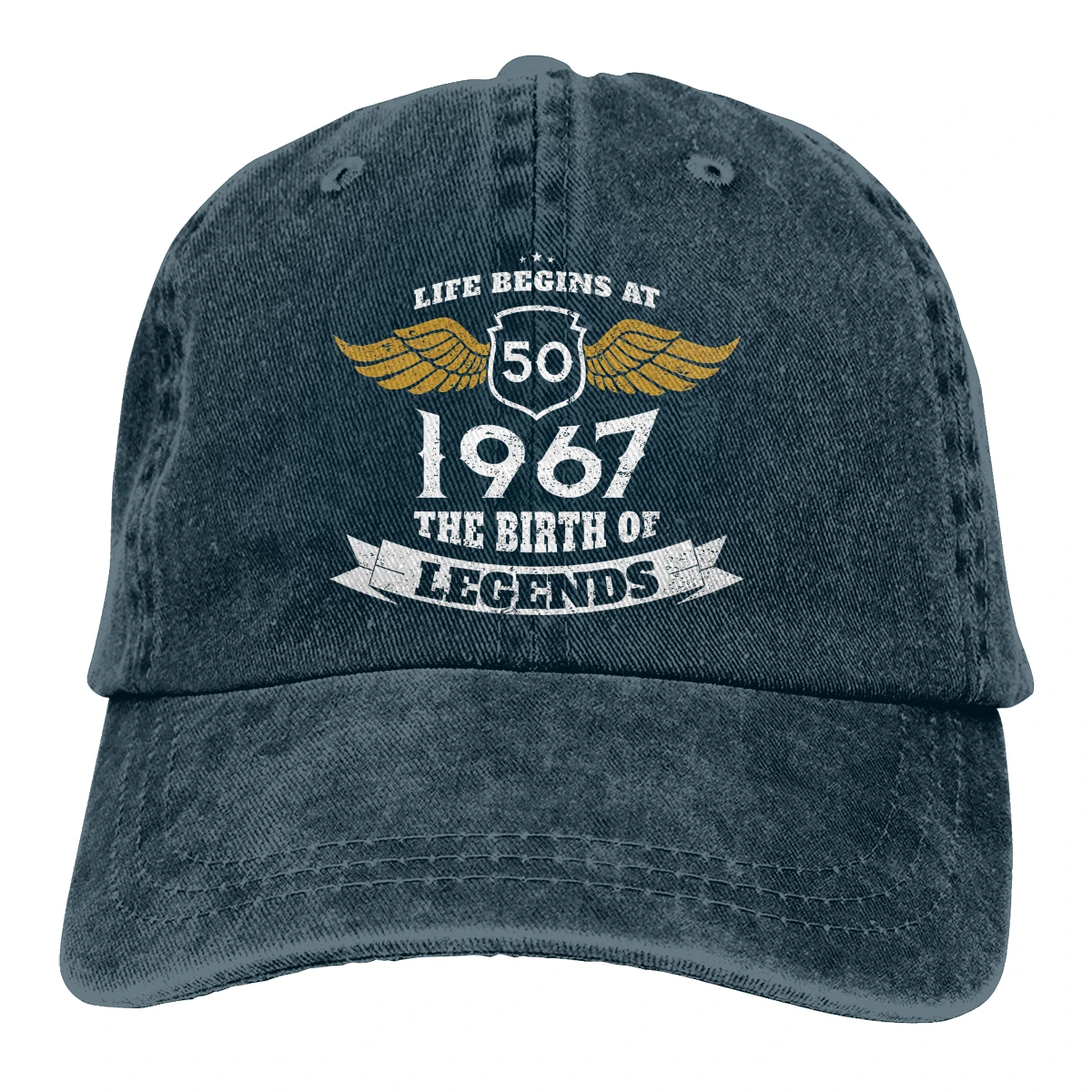 Adjustable Solid Color Baseball Cap Life Begins At 50 1967 The Birth Of Legends Washed Cotton 50 Years Old Sports Woman Hat