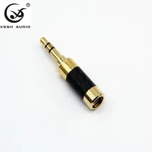 XSSH 10pcs Hi end Gold Plated Audio Male Earphone Headphone plug Carbon Fiber 3 5mm stereo 1 8 jack connector for 3mm 6mm Cable