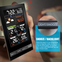 Digital Alarm Clock Weather Station LED Temperature Humidity  Forecast Snooze Table  indoor Outdoor Sensor 2