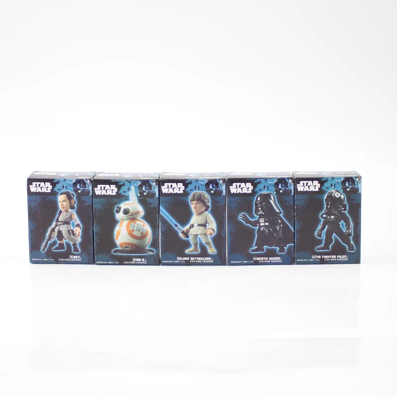 4 шт. 5 шт. Звездные войны Дарт Вейдер Мастер Йода R2-D2 робот белые солдатики ПВХ Фигурки Модель Коллекция игрушек отличный подарок для детей - Цвет: B With Box