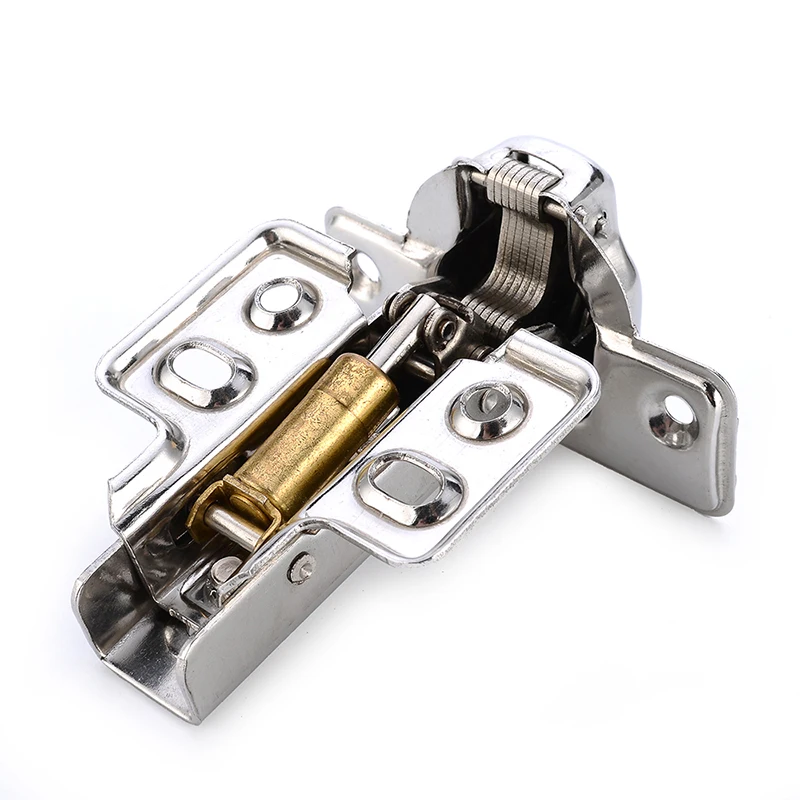 NAIERDI 4PCS C Series Stainless Steel Hydraulic Hinge Iron Core Damper Buffer Cabinet Hinges Cupboard Door Hinges Soft Close