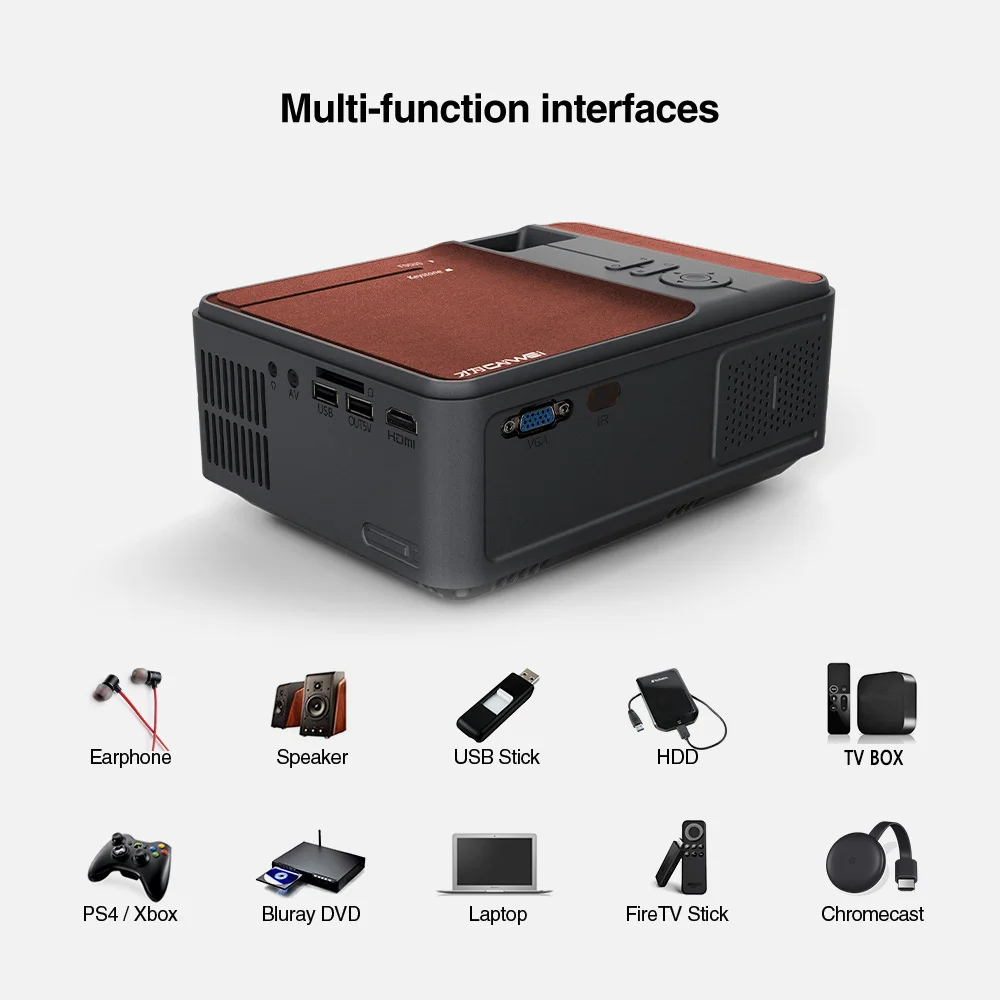 HD мини проектор оригинальный 1280x720P светодиодный Android 6 0 Wi Fi для домашнего