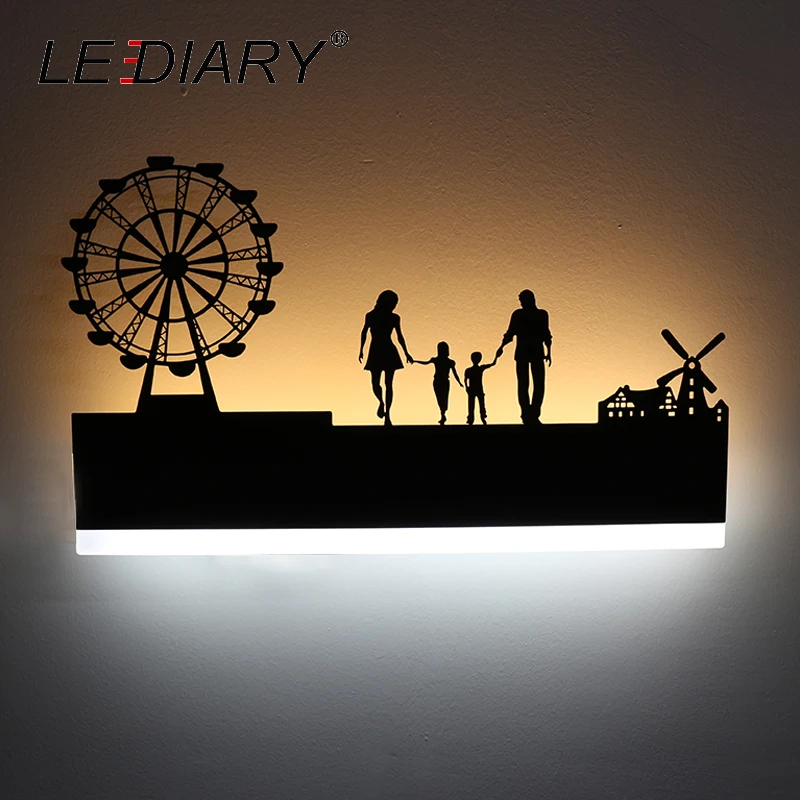  LEDIARY Retro LED Wall Lamp Creative Painting 110-240V Modern Black Sconce Decoration For Bathroom  - 32948376666