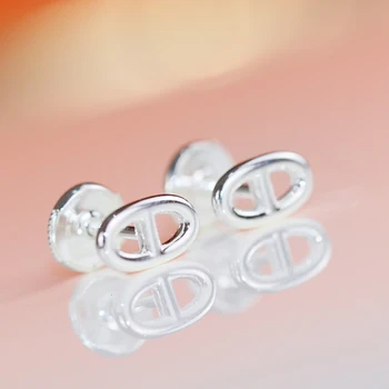 

Brand Pure 925 Sterling Silver Jewelry For Women Small Lock Earrings H Horseshoe Earrings Cute Lock Stud Earrings Party Jewelry