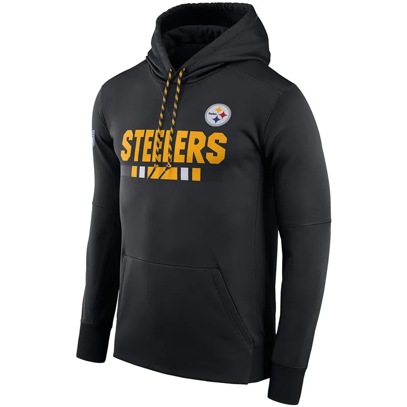 Мужская толстовка "Питтсбург Американский футбол", толстовка Steelers Black Sideline ThermaFit Performance PO, худи - Цвет: 1