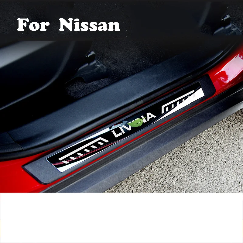 

Car Styling Sticker For Nissan KICKS Accessories 2019 2018 2017 Door Sill Protector Protection Scuff Plate Car Accessories 4pcs