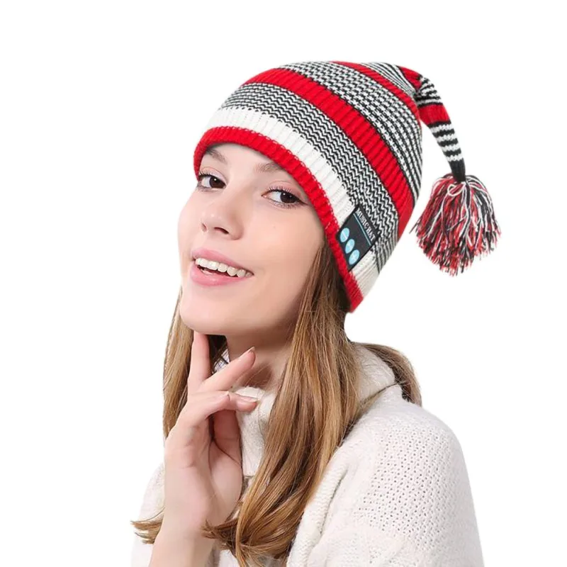 Hot Unisex Bluetooth Beanie Music Hat Christmas Winter Soft Warm Wireless Speaker Hat Earphones Headphones