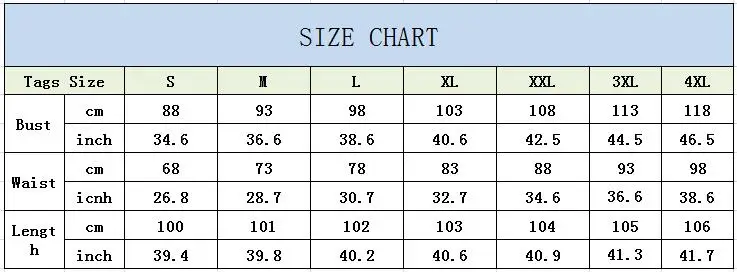 SIZE CHART