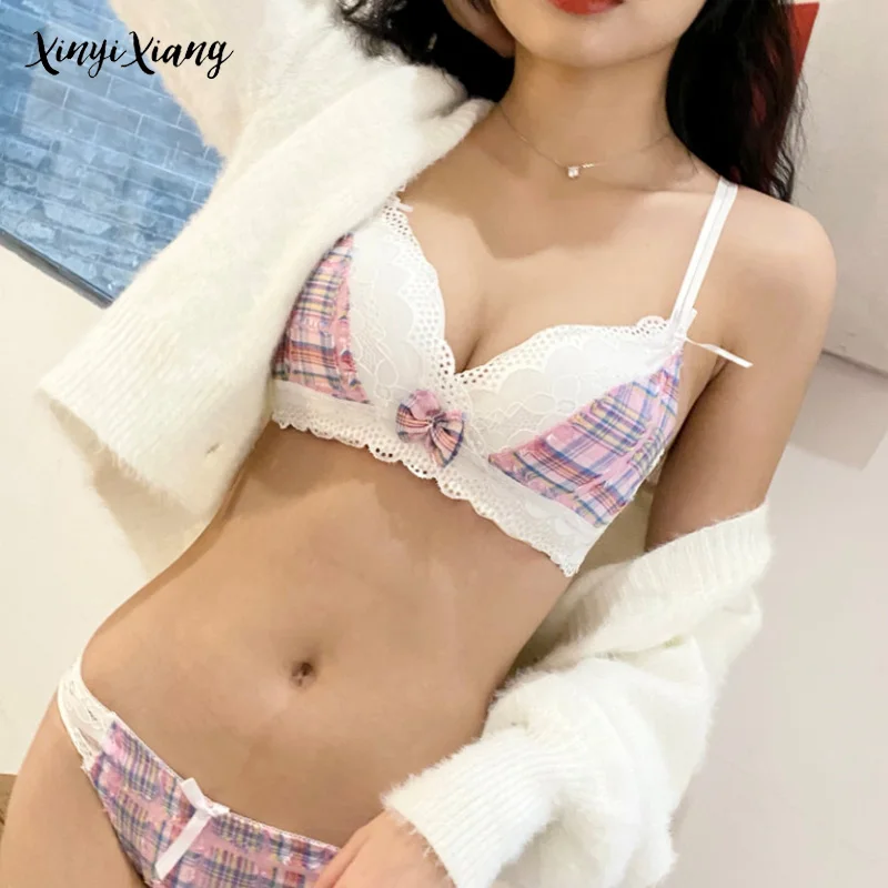 

Бюстгальтер женский сексуальный кружевной комплект нижнего белья Беспроводной нижнее бельё для девочек регулируемые красивое нижнее белье, костюм для Для женщин Лидер продаж