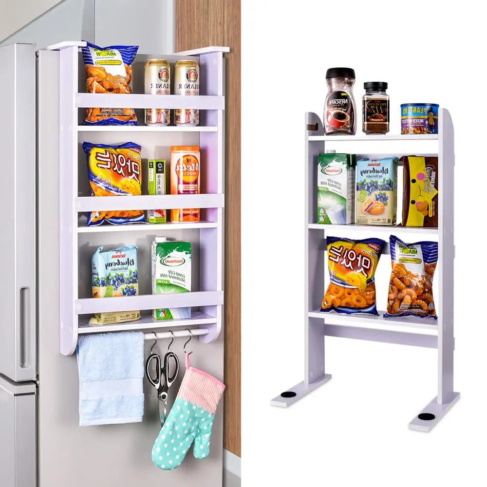 

Kitchen Organizer Refrigerator Rack Side Shelf Sidewall Holder Multifunctional Household Fridge Storage Magnetic 3 Tiers