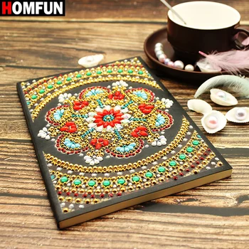 

HOMFUN A5 Notebooks 5D DIY Diamond Painting Special Shape Diary Book Diamond Embroidery "Animal peacock" Rhinestones Decor Gift