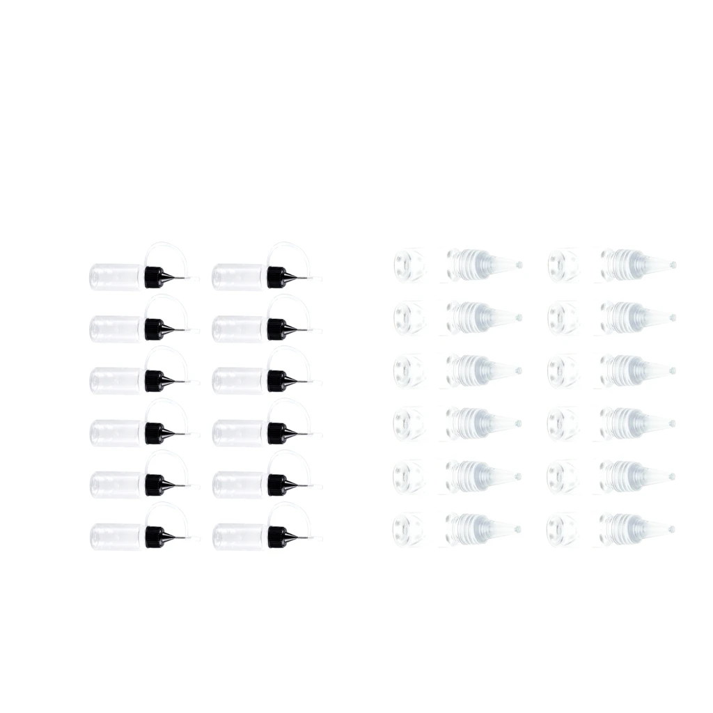 24x Needle Tip Bottle for Liquid Juice E-Shisha Dropper Filler 10ml + 15ml