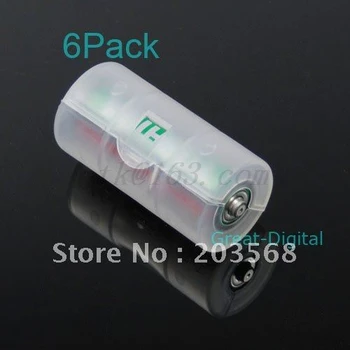 

6x AA to C Size Battery Converter Adaptor Adapter Case