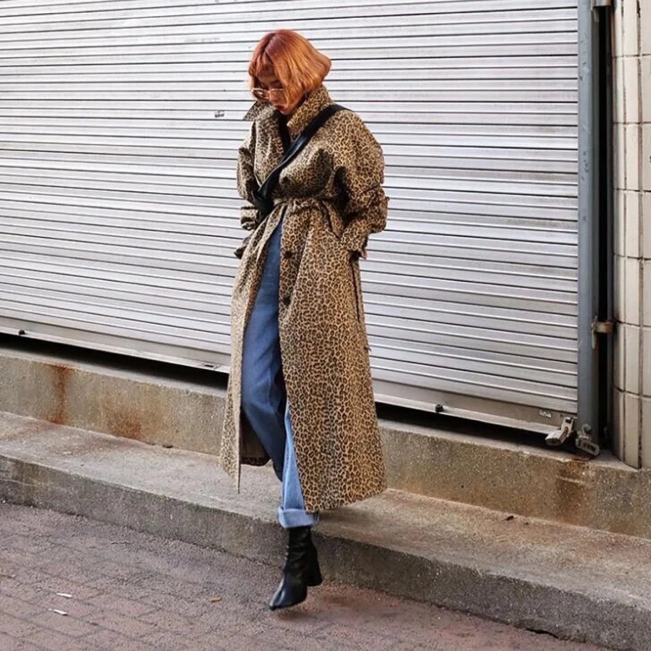 Spring Autumn South Korea New Leopard Print Windbreaker Single Breasted Long Coat Women's Windbreaker Plus Size Women Coat