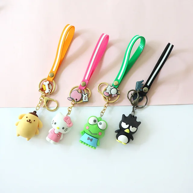 Sanrioed Kawaii Hello KT Kuromi Cinnamoroll My Melody Key Buckle Cartoon Couple Bag Key Chain Pendant Toy Children's gifts 5