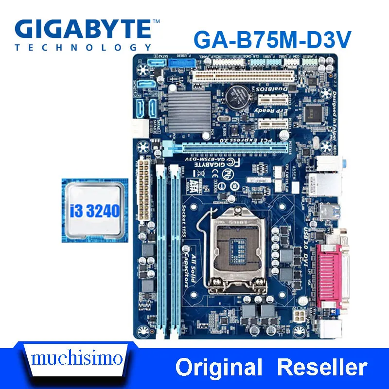 Материнская плата Gigabyte LGA 1155 оригинальная материнская DDR3 3240 16 ГБ USB2.0 USB3.0 B75 для