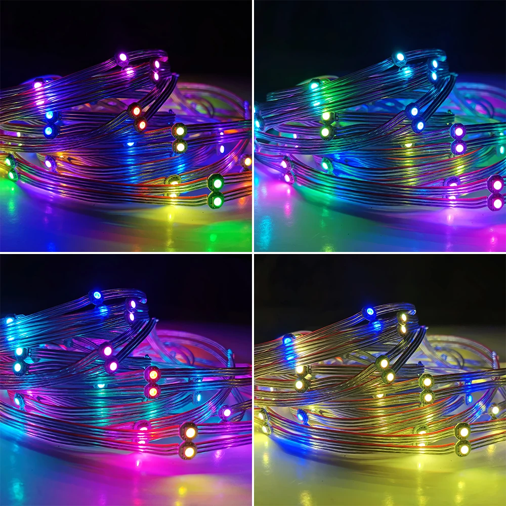 WS2812B предплатные светодиодный s чипсы модуль строка узлы 5V 10 см провод 5050 SMD с