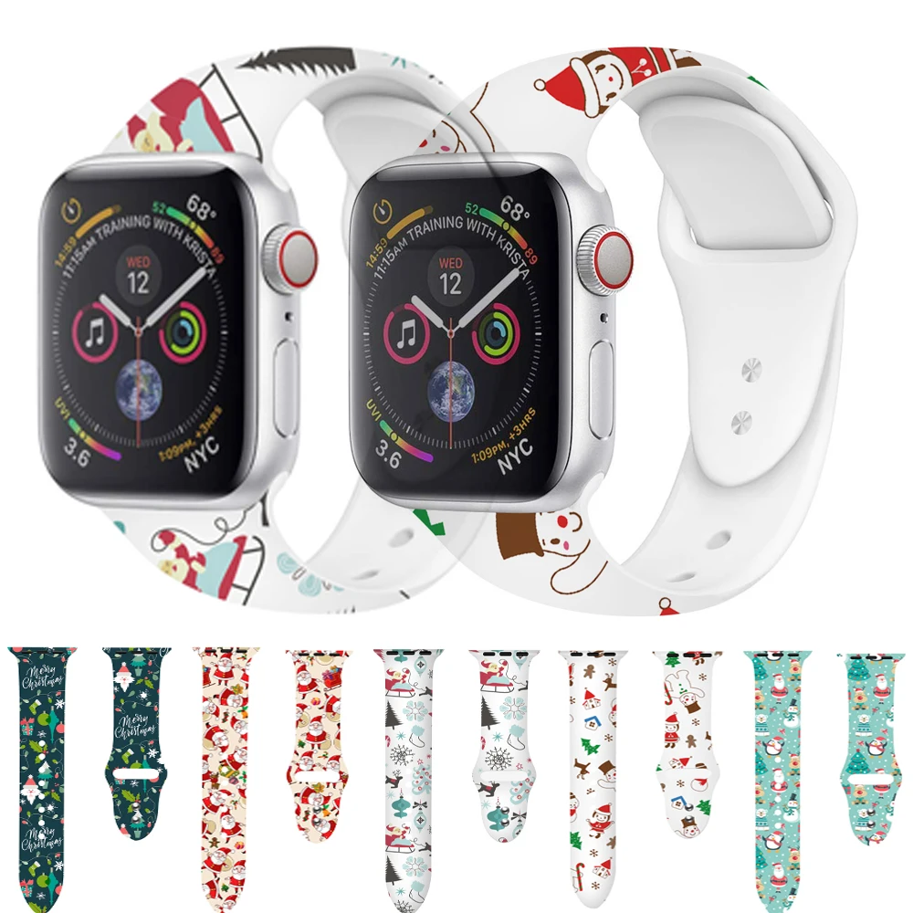 Спортивный ремешок 40 44 мм для Apple watch 5 4 сменный Браслет из мягкого силикона