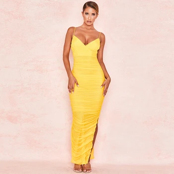 

Bnadage Long Dresses 2020 New Arrival Sexy Elegant Sexy Maxi Dress Women Summer Casual Bandage Bodycon Evening Party Dress
