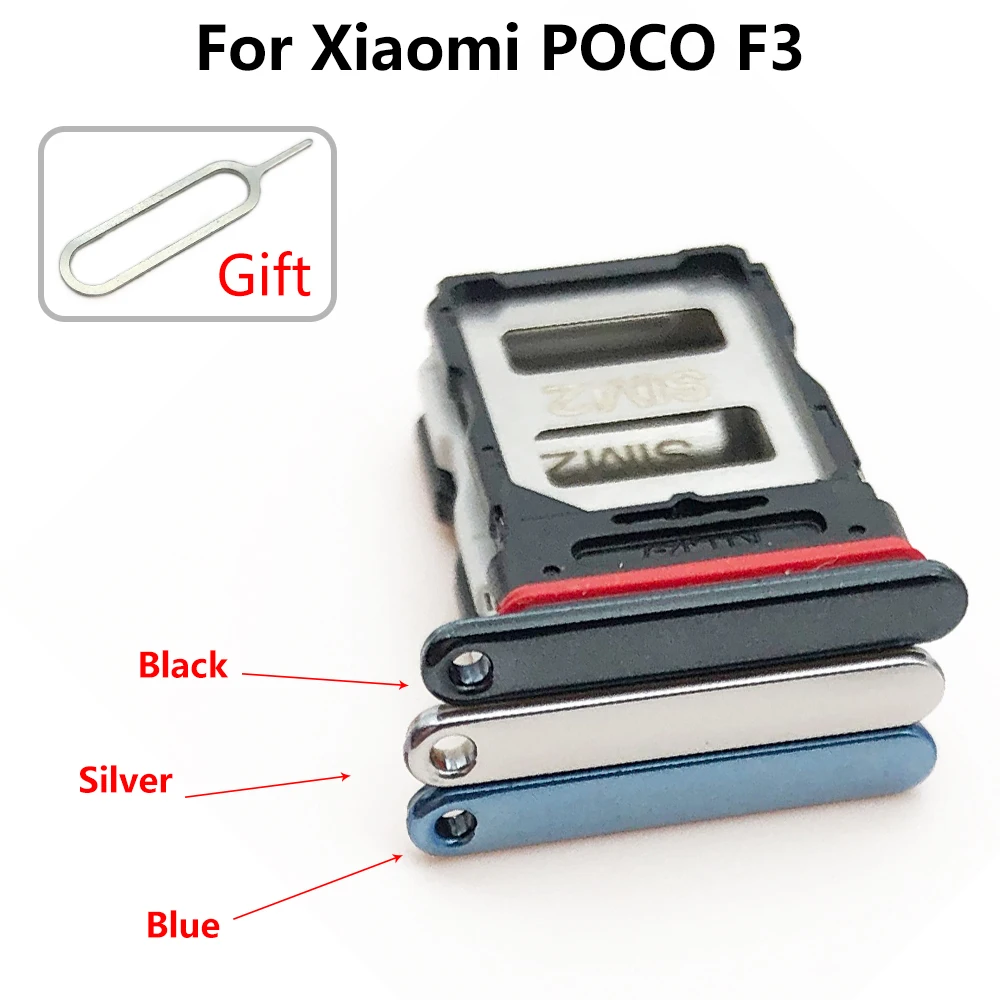 SIM Tray Holder For Xiaomi Poco X3 NFC M3 F3 F2 Pro Sim Card Tray Slot Holder Adapter Socket Repair Parts sim card accessories