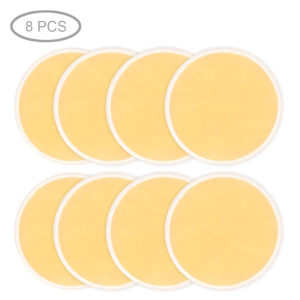 Многоразовые салфетки для снятия макияжа моющиеся ватные салфетки из микрофибры салфетки для лица трехслойные бамбуковые уход за лицом и кожей с мешком для стирки - Цвет: 8pcs Yellow