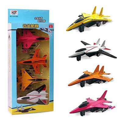 4 шт./компл. модель самолета истребитель металлический самолет игрушка/машинка статическая литья под давлением с пластиковой моделью самолета для детей мальчиков Детский подарок - Цвет: Colorful