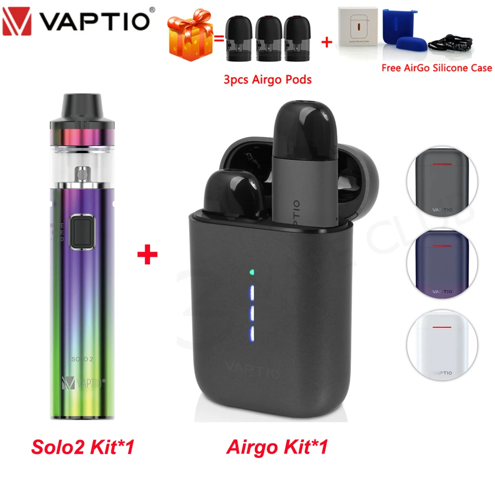 Подарок 3000 мА/ч для электронной сигареты электронная сигарета Vaptio AirGo Pod Vape 1 5 мл