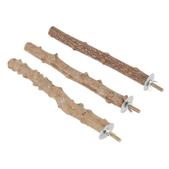 

3PCS Bird Cage Perches Stand Universal Natural Grinding Claw Nontoxic Wood Stand Rack Bird Toys Branch