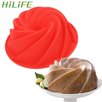 

HILIFE Jelly Pudding Bread DIY Baking Mold 3D Spiral Chiffon Silicone Cake Mold Cupcake Candy Baking Tool Chocolate Decoration