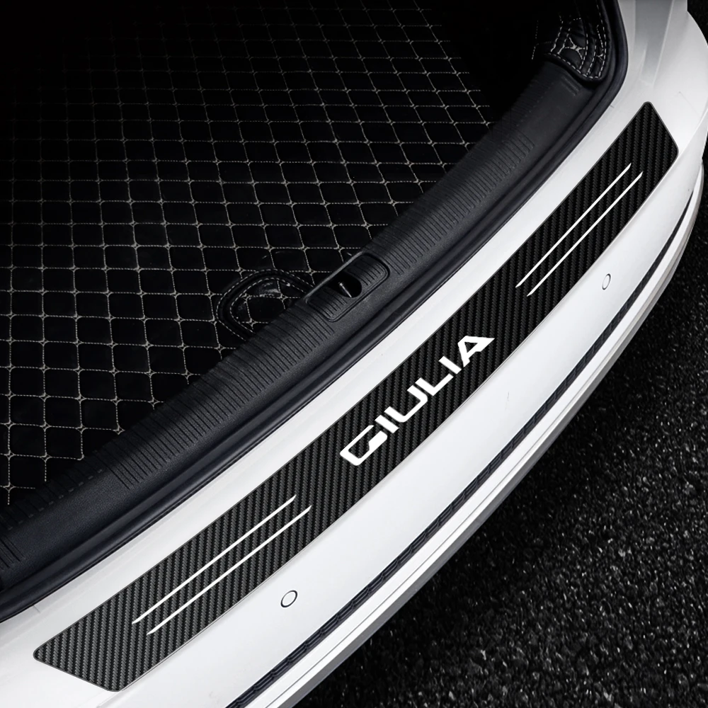 1Pcs 3D Carbon Fiber Trunk Anti-friction Stickers For Alfa Romeo 159 147 156 Giulietta Mito 166 Giulia GT Tonale Car Accessories