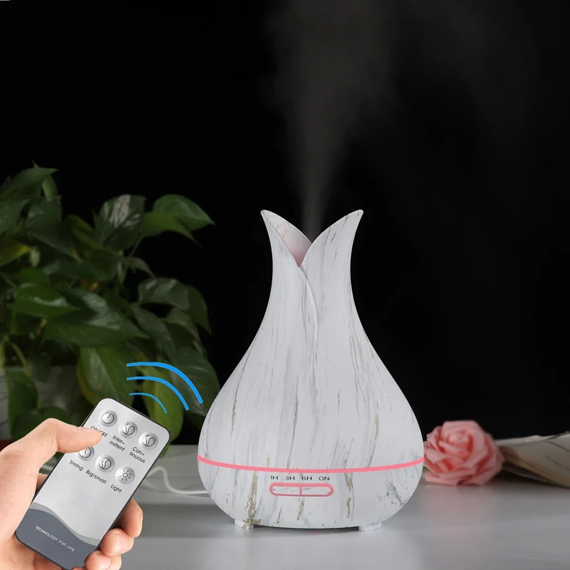 400ML Air Humidifier,Essential Oil Diffuser, Quiet 5-In-1 Humidifier, Natural Home Fragrance Diffuser with 7 LED Color Changing
