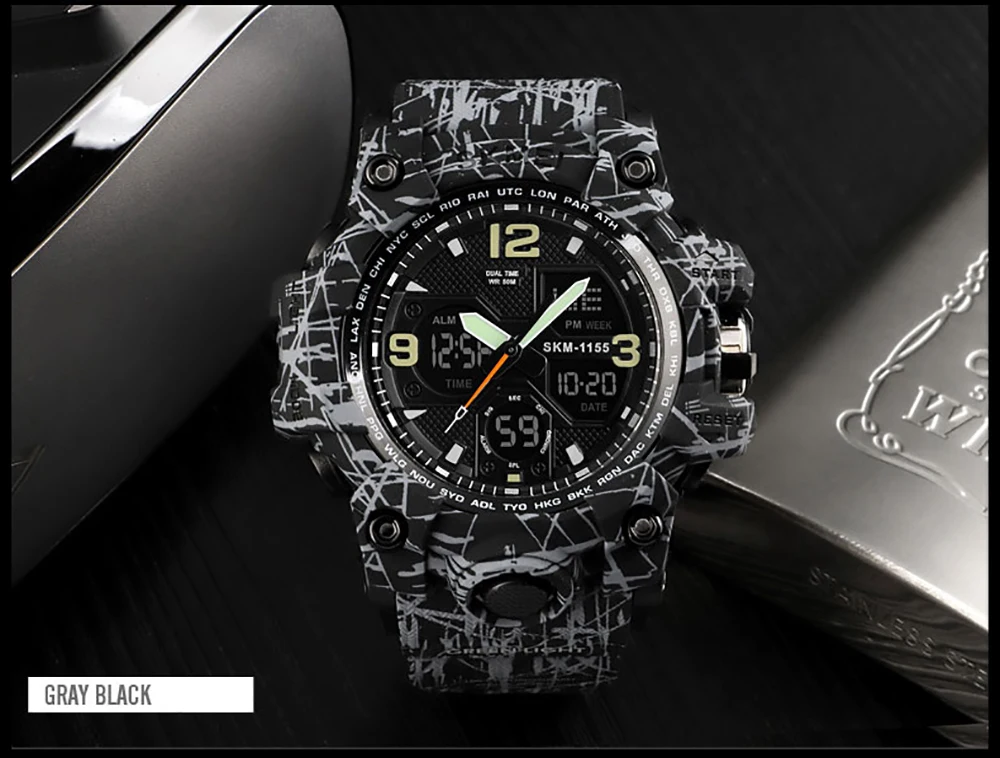 SKMEI 1155B мужские часы s цифровые электронные мужские часы кварцевые модные повседневные спортивные мужские наручные часы водонепроницаемые