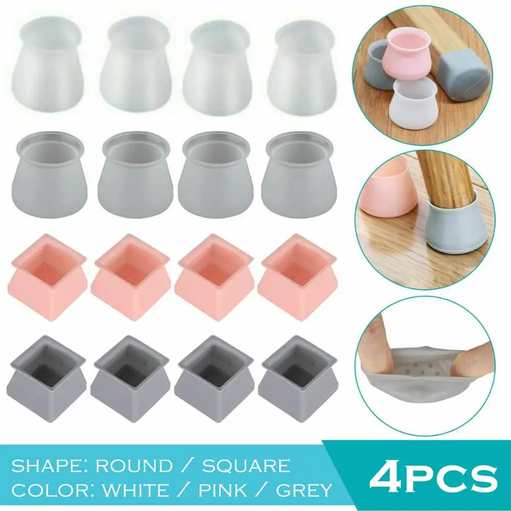 

4pc Furniture Table Chair Leg Floor Feet Cap Cover Protector Feet Pad Non-slip Table Chair Leg Caps Foot Protection Bottom Cover