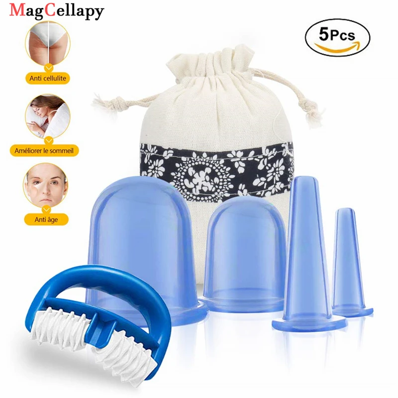 

Vacuum Cupping Set Silicone Cans Massager Anti Cellulite Suction Slimming Roller Massage Therapy Back Neck Body Health Care Tool