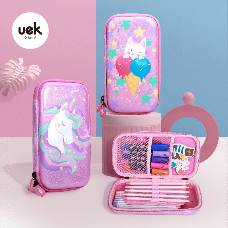 Школьные принадлежности Uek Kawai чехол для карандашей девочек косметики единорог