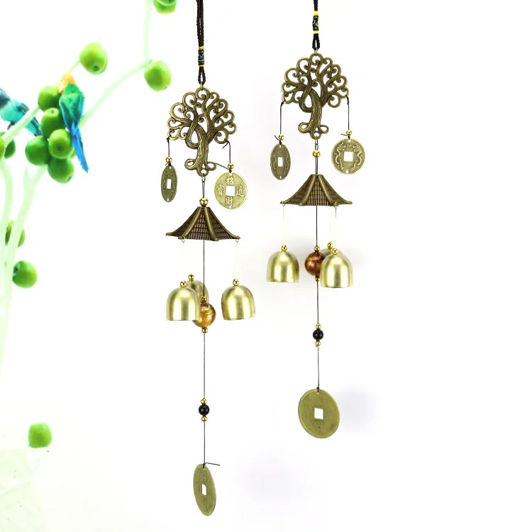 

Retro Alloy Tree Pendant Hanging Decoration Wind Chime Home Festive Cai Lucky Door Curtain Stores Feng Shui Pendant