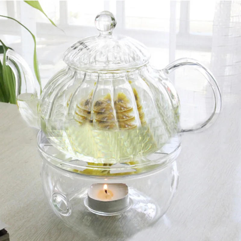 

Portable Clear Teapot Holder Base Warmer Candle Coffee Water Tea Holder Glass Heat-Resisting Teapot Warmer Insulation Base