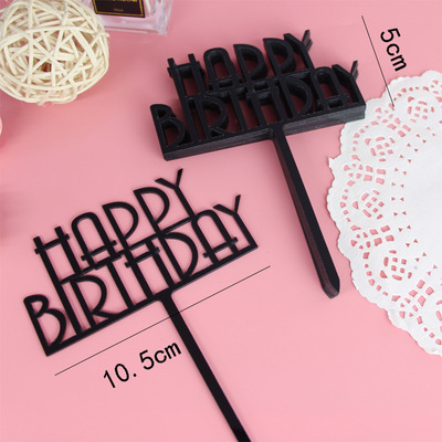 Cake Decorations Topper Acrylic Happy Birthday Cake Topper Sign Boy&Girls Birthday Cakes Dessert Decor Cakes Decor Supplie