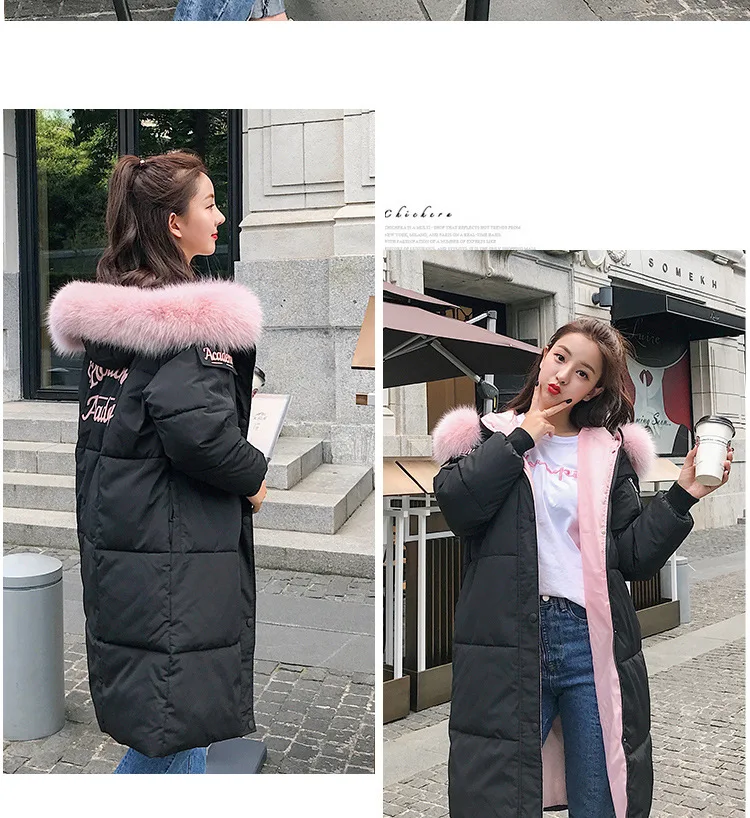 Photo Shoot New Style down Jacket Cotton-padded Clothes Coat Women's Winter BF down Coat Cotton-padded Jacket CHIC Mid-leng